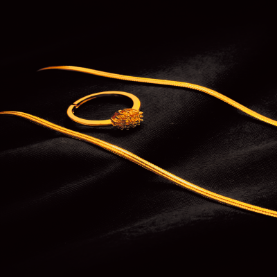 গোল্ড পাটি চেন  + স্টাইলিশ গোল্ড আংটি — Dubai Gold Finishing